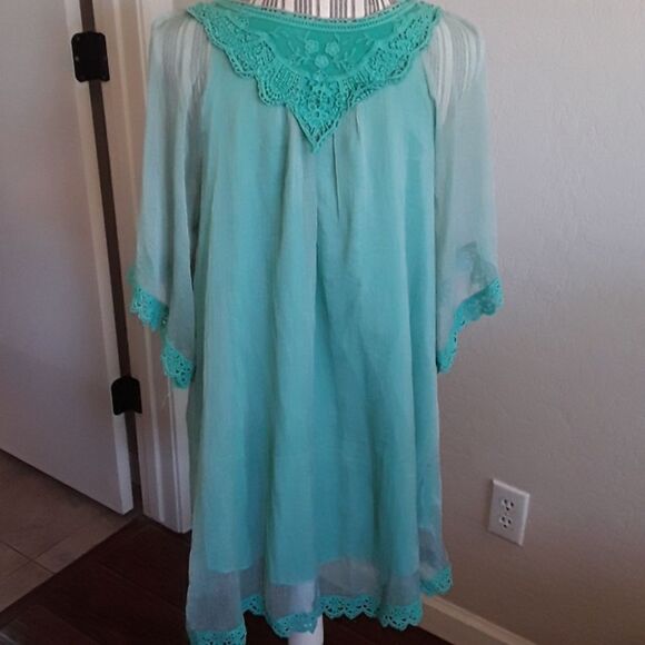Hazel Boho Green Embroidered Boho Tunic Fairycore Romantic Festival Cott… - Picture 4 of 7